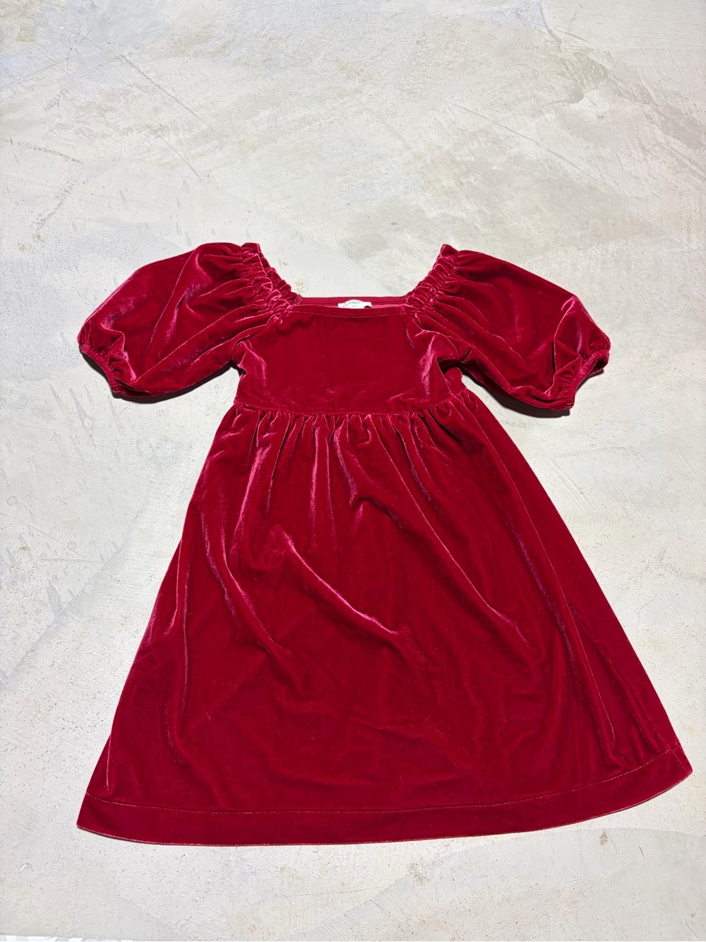Crewcuts j. Crew Girls kids Velvet Puff-Sleeve Dress Red 6